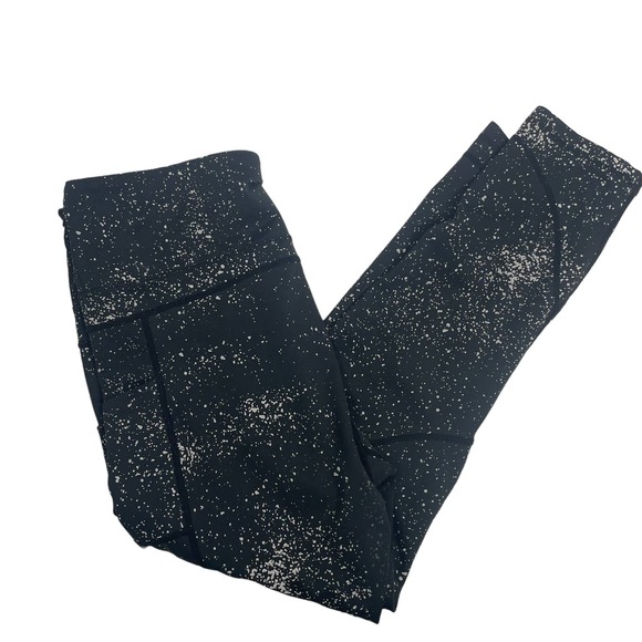 ZYIA Pants & Jumpsuits Zyia Active Black White Paint Splatter High